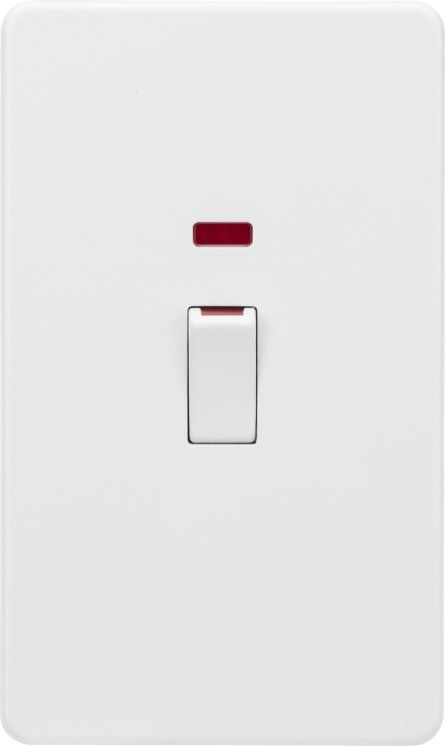 45A DP Switch with Neon Indicator - Matt White
