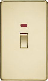 45A DP Switch with Neon - Polished Brass