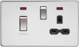 Polished Chrome 45A DP Switch & 13A Socket - SFR83MNPC