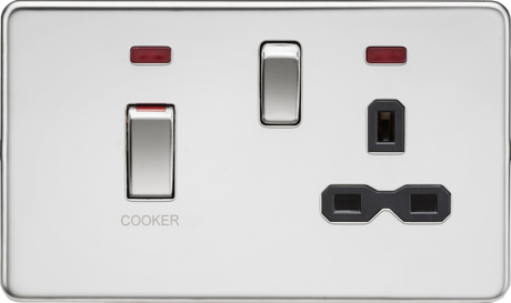 Polished Chrome 45A DP Switch & 13A Socket - SFR83MNPC