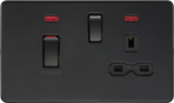 45A DP Switch & 13A Socket with Neons - Matt Black
