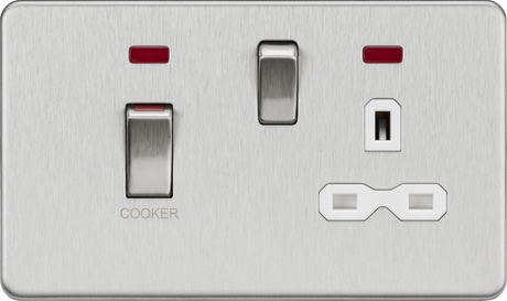 45A DP Switch & 13A Socket - Brushed Chrome