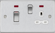 45A DP Switch & 13A Socket - Brushed Chrome