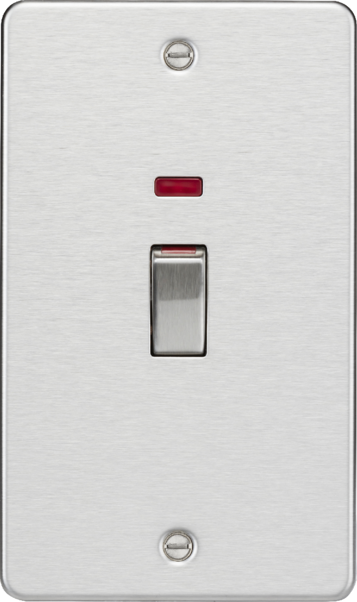 45A DP Switch with Neon - Brushed Chrome