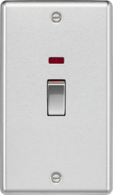 45A DP Switch with Neon - Brushed Chrome