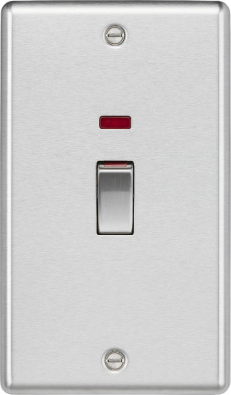 45A DP Switch with Neon - Brushed Chrome