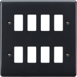 8G Grid Faceplate - Part M Compliant, Antimicrobial, Anthracite