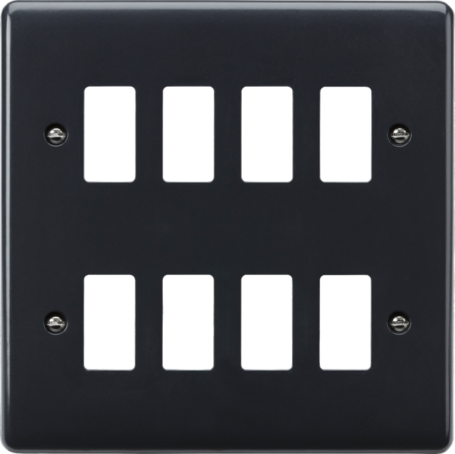 8G Grid Faceplate - Part M Compliant, Antimicrobial, Anthracite