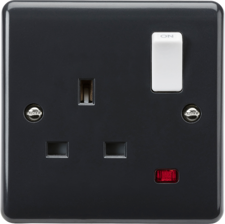 13A 1G DP Switched Socket with Neon - Anthracite
