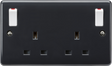 13A 2G DP Switched Socket with Twin Earths - Anthracite - Part M