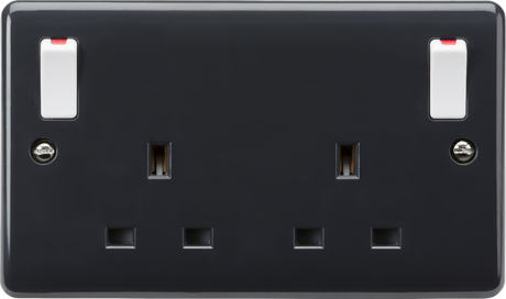 13A 2G DP Switched Socket with Twin Earths - Anthracite - Part M