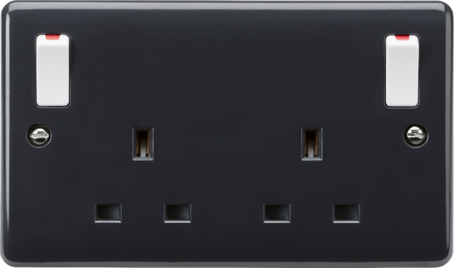 13A 2G DP Switched Socket with Twin Earths - Anthracite - Part M