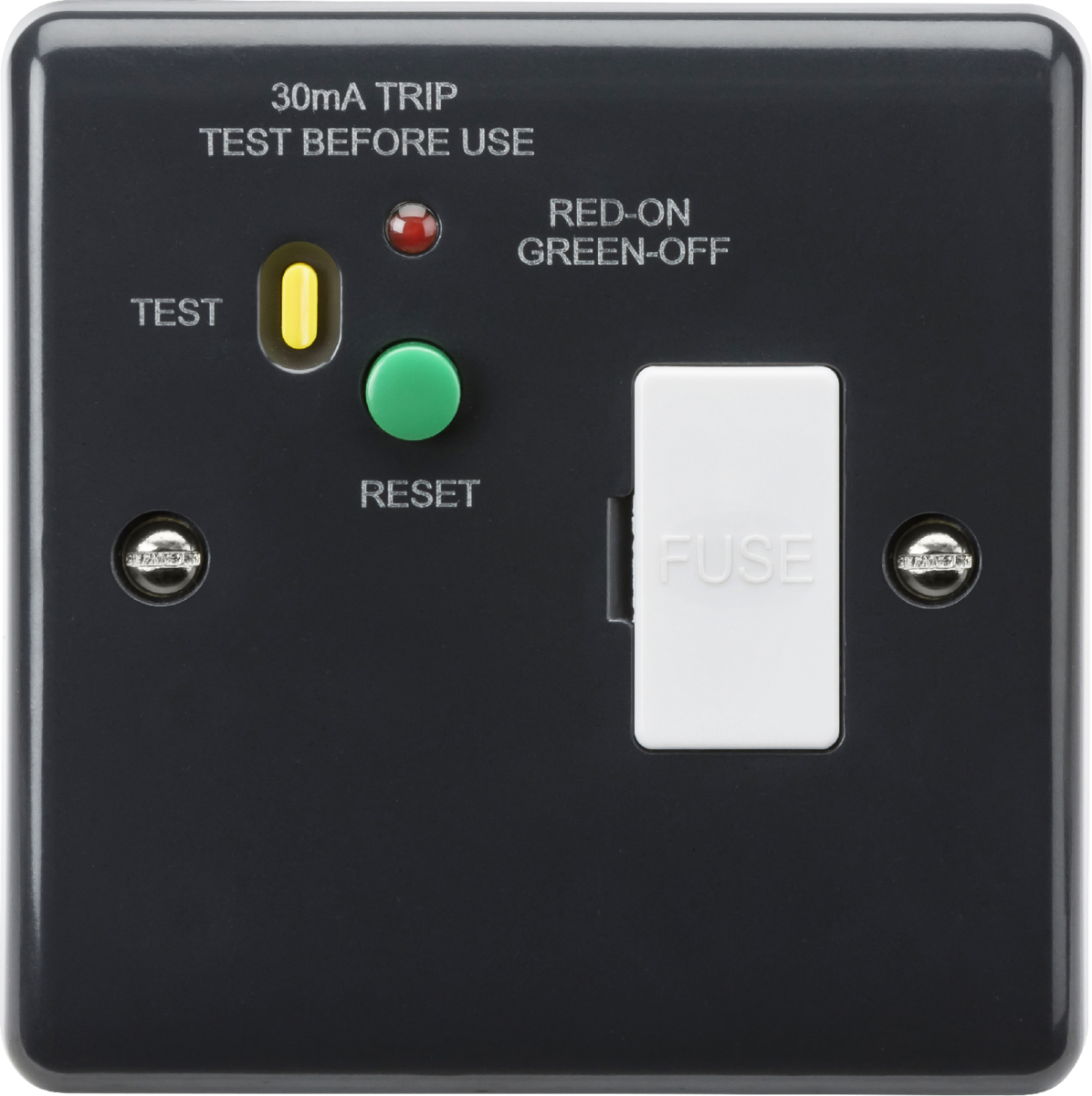 13A RCD Fused Spur (Type A) by ML Accessories - Anthracite Finish