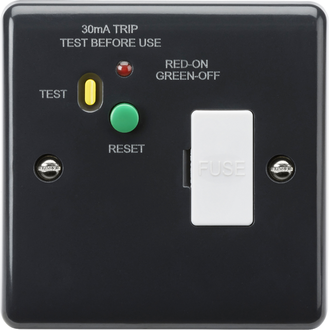 13A RCD Fused Spur (Type A) by ML Accessories - Anthracite Finish