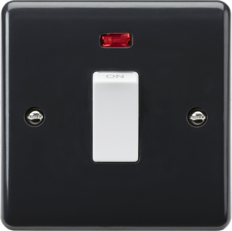 Curved Edge 45A DP Switch with Neon - 1G Size - Anthracite Finish