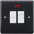 Curved Edge 13A Switched Fused Spur with Neon and Flex Outlet - Anthracite