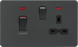 45A DP Switch with 13A Socket - Anthracite