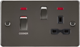 Gunmetal 45A DP Switch with 13A Socket - Ideal for Kitchen