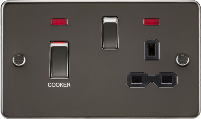 Gunmetal 45A DP Switch with 13A Socket - Ideal for Kitchen