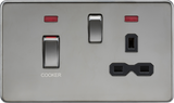 45A DP Switch & 13A Socket with Neons - Black Nickel