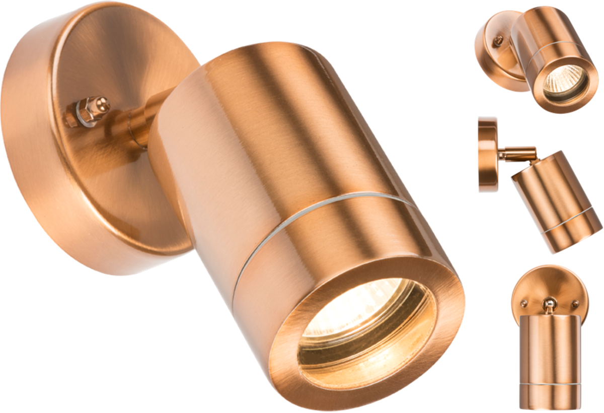 230V IP65 GU10 Adjustable Wall Light - Copper Colour