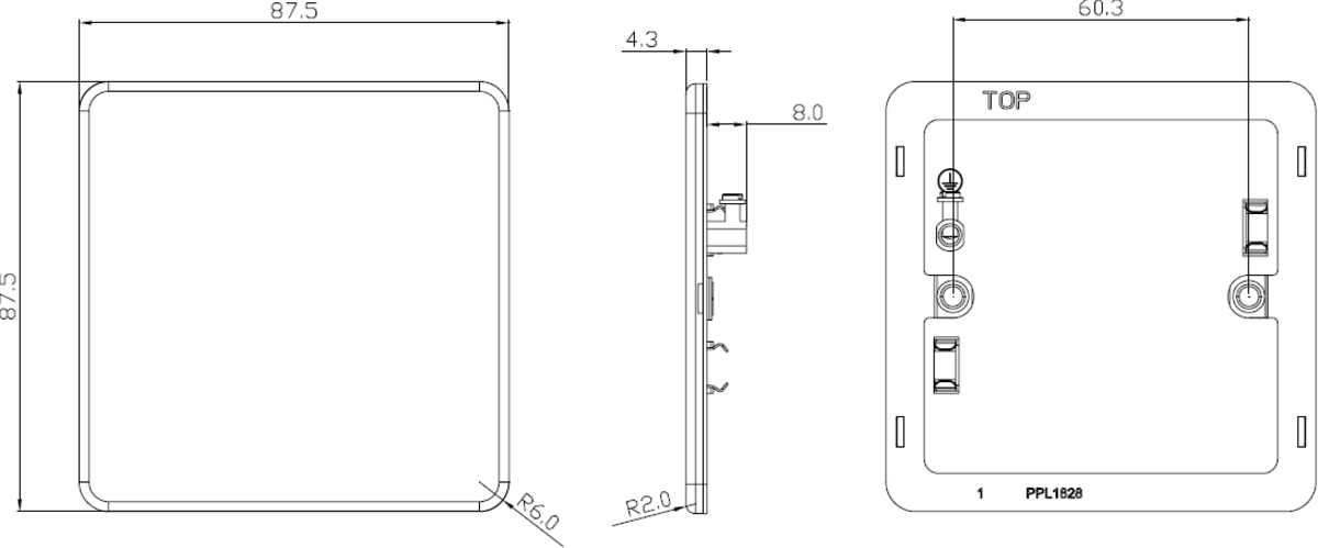 Secondary image of 1G Blanking Plate - Matt White