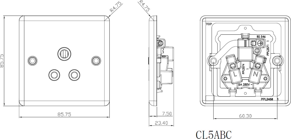 5A Unswitched Socket - Brushed Chrome Design
