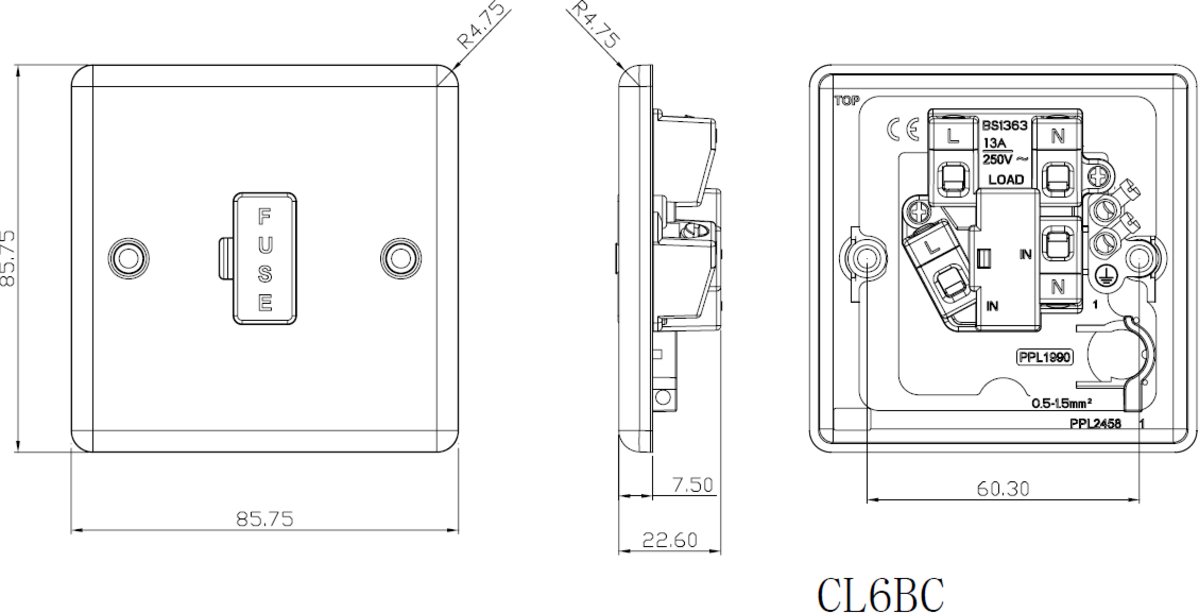 13A Fused Spur Unit Round Edge Design