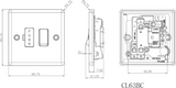 Alternative view of 13A Switched Fused Spur Unit - Brushed Chrome