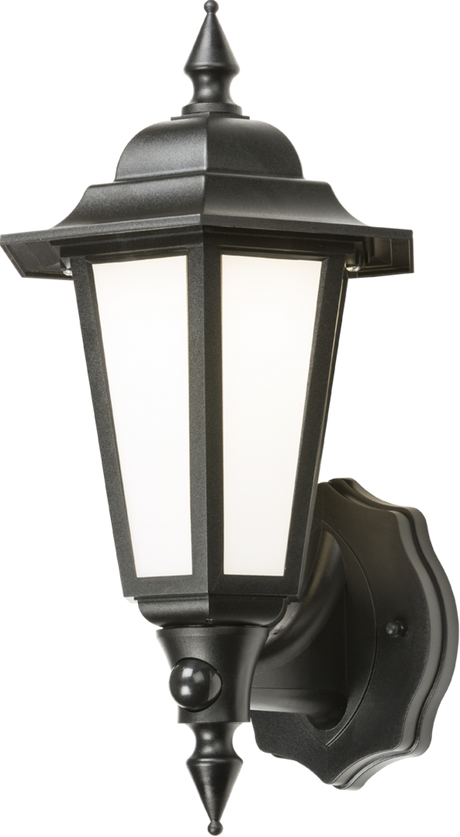 230V IP54 LED Wall Lantern with PIR - Black