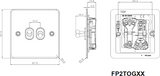 10AX 2G Toggle Switch Flat Plate Design - Brushed Brass