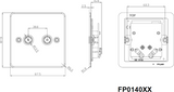 Gunmetal Flat Plate Isolated TV and SAT Outlet - Alternative View