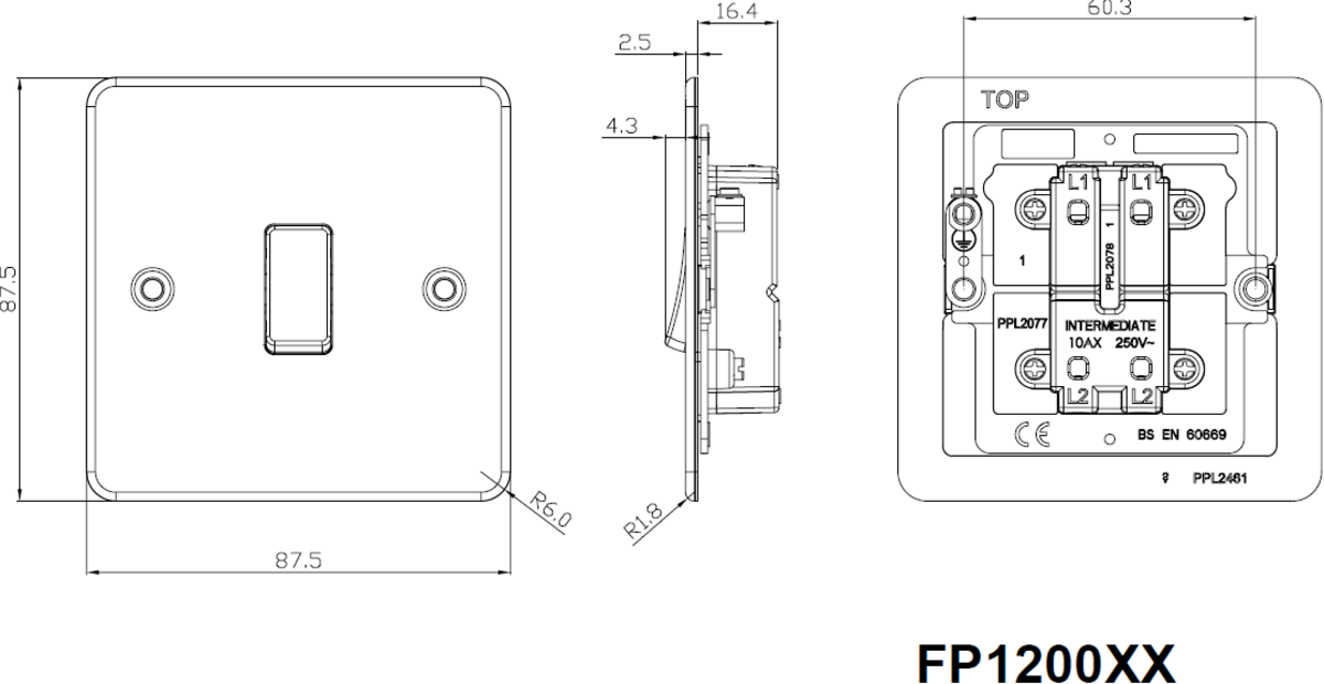 10AX Polished Brass Intermediate Switch Image