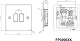 10AX Polished Brass Flat Plate Switch Side View