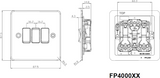 Flat Plate 10AX 3G 2-Way Switch Gunmetal Side View