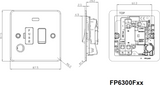 Side view of Flat Plate 13A Switched Fused Spur Unit with Neon Indicator - Pearl