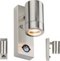 230V IP44 GU10 Stainless Steel Wall Light with PIR Sensor