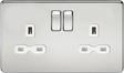 13A 2G DP Switched Socket Polished Chrome