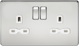 13A 2G DP Switched Socket Polished Chrome