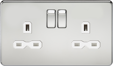 13A 2G DP Switched Socket Polished Chrome