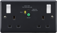 13A 2G DP RCD Switched Socket with Outboard Rockers - Anthracite