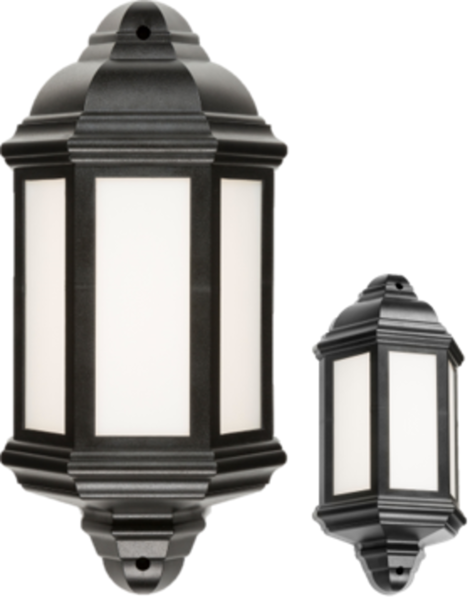230V IP54 LED Half Wall Lantern - 8W Cool White