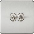 10AX 2G 2-way Toggle Switch - Brushed Chrome