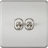 10AX 2G 2-way Toggle Switch - Brushed Chrome