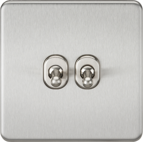 10AX 2G 2-way Toggle Switch - Brushed Chrome