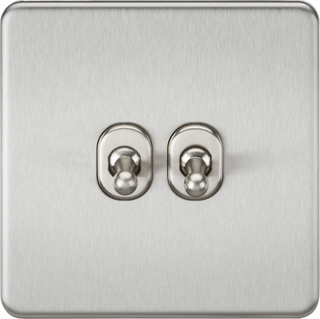 10AX 2G 2-way Toggle Switch - Brushed Chrome