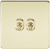 10AX 2G 2-way Toggle Switch - Polished Brass