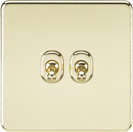 10AX 2G 2-way Toggle Switch - Polished Brass