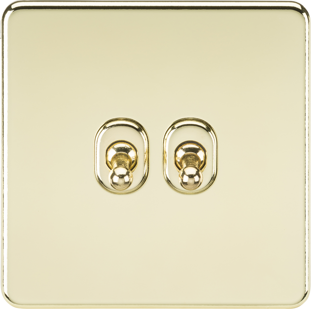 10AX 2G 2-way Toggle Switch - Polished Brass