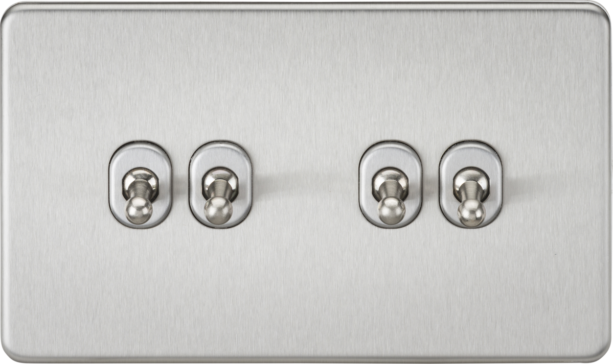 10AX 4G 2-way Toggle Switch - Brushed Chrome